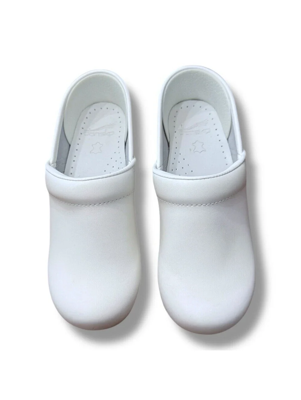 Dansko White Leather Professional Clogs Shoes Clean Medical Women’s US 5.5 EU 36